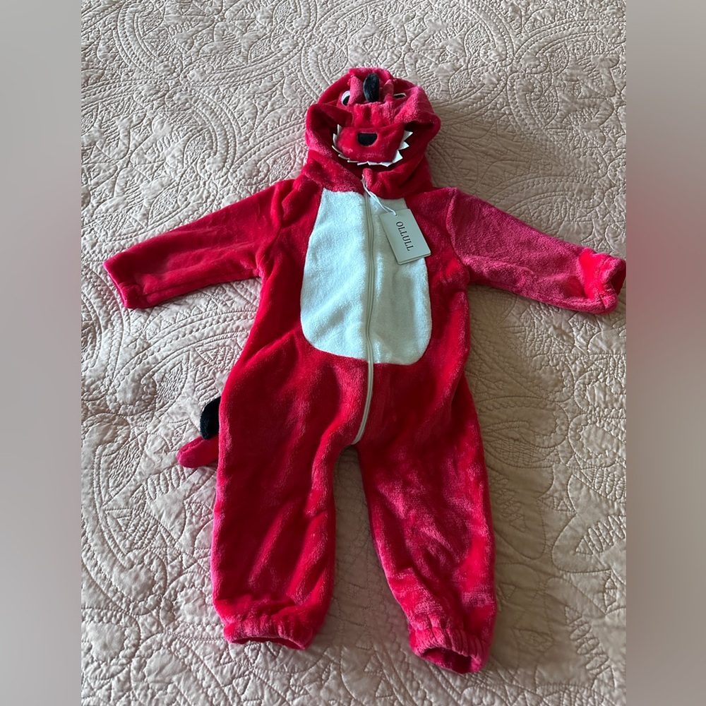 Red‎ Dinosaur Baby Halloween Costume 24” waist NWT